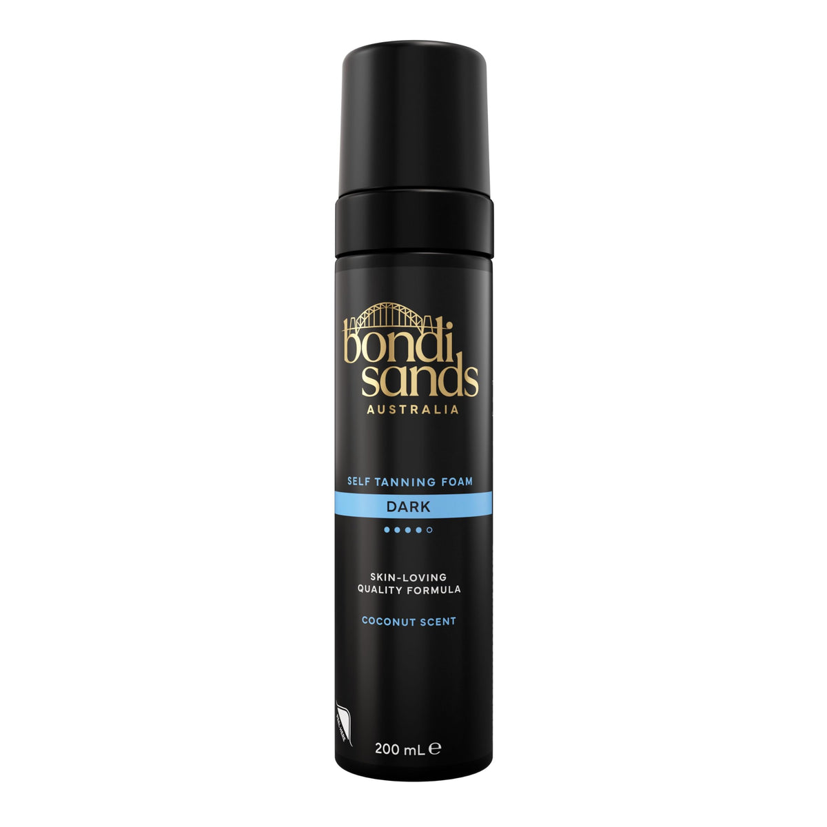 Bondi Sands Self Tanning Foam Dark – Selbstbräuner Mousse für tiefdunkle Bräune, Kokosduft, Schnelltrocknend, 200 ml