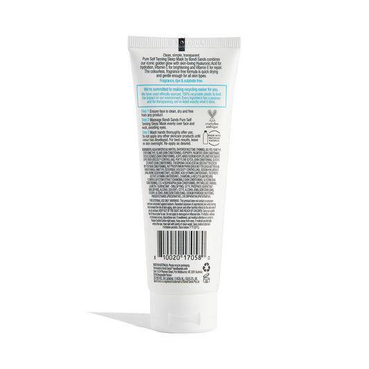 Bondi Sands Pure Tanning Sleep Mask, selbstbräunende Schlafmaske, Hyaluronsäure und Vitaminen C + E, vegan und tierversuchsfrei | 75 ml