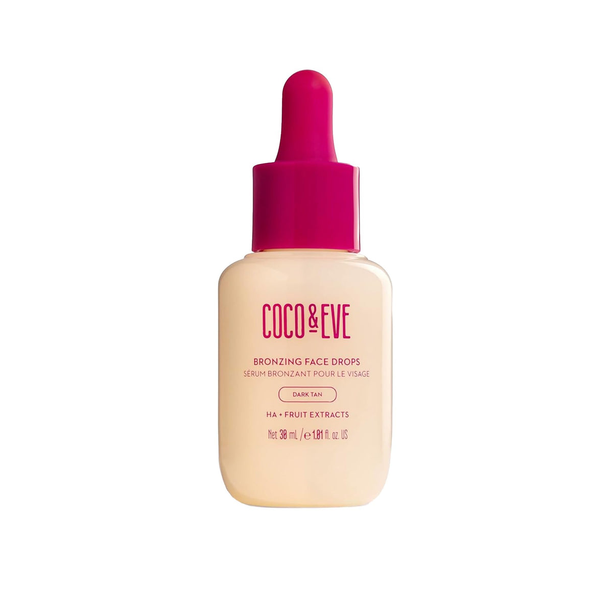 Coco & Eve Bronzing Face Drops - Selbstbräuner-Gesichtstropfen- natürliche Gesichtstropfen mit feuchtigkeitsspendender Hyaluronsäure - 30ml (Dunkel)