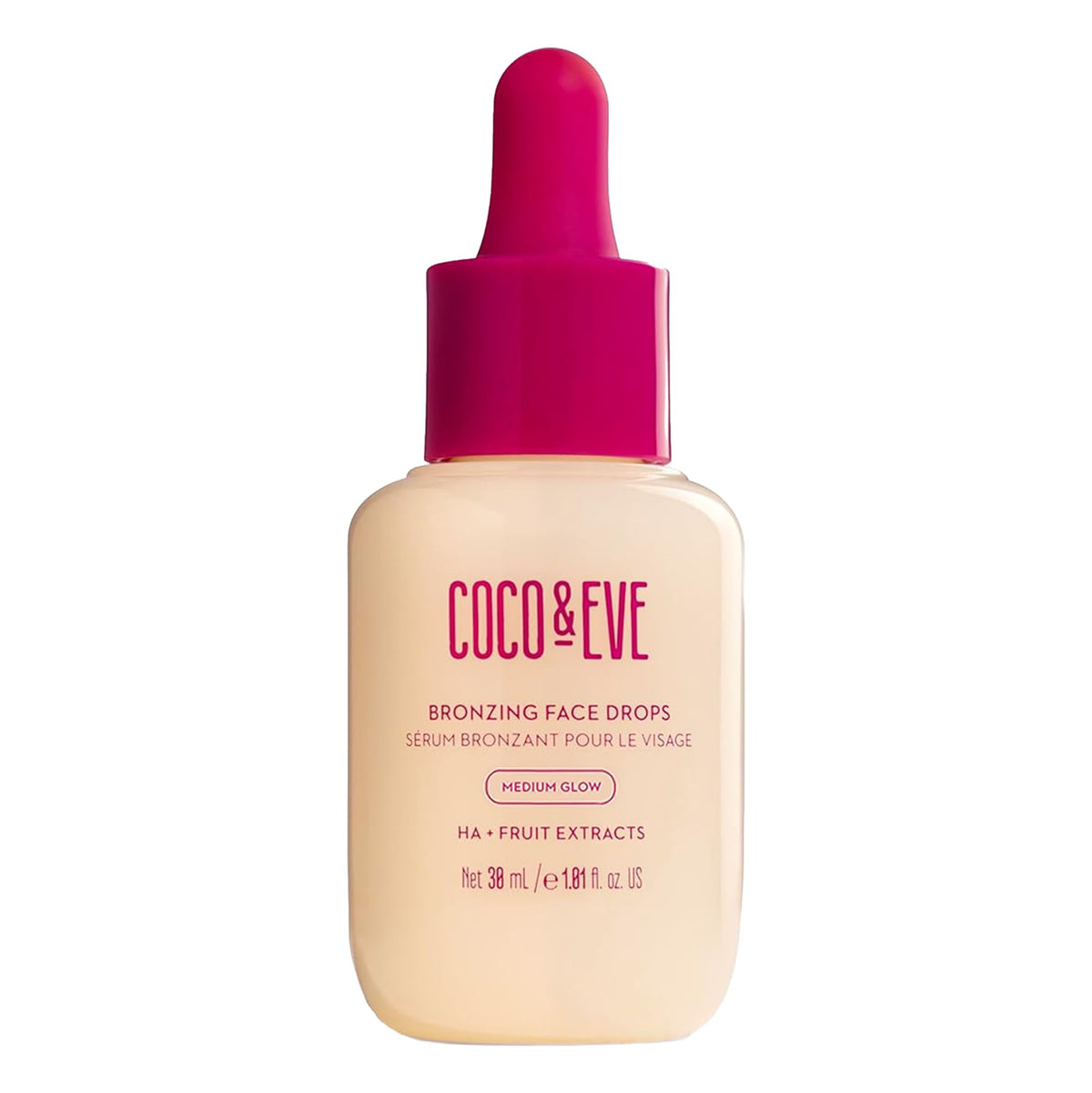 Coco & Eve Bronzing Face Drops - Selbstbräuner-Gesichtstropfen- natürliche Gesichtstropfen mit feuchtigkeitsspendender Hyaluronsäure - 30ml (Medium)