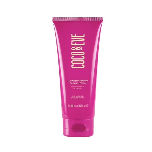 Coco & Eve Sun-kissed Gradual Tanning Lotion - Natural Sunless Moisturizing Tanner with 72H Hydration & Streak-Free, Buildable Glow. Skincare-Infused with Antioxidants and Hyaluronic Acid. (200ml)