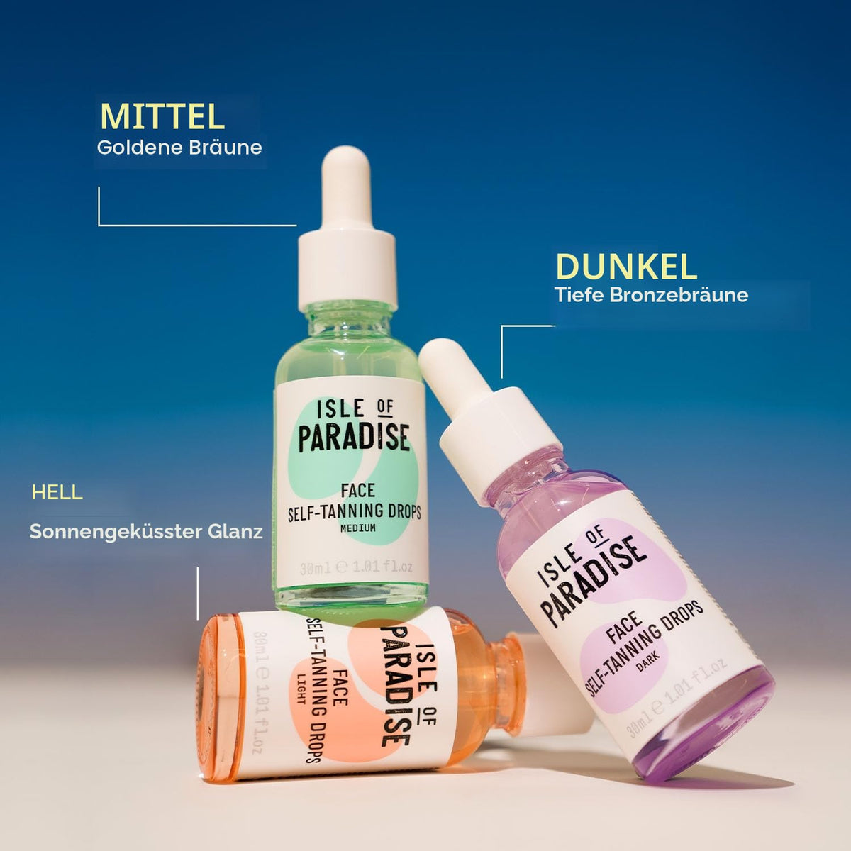Isle of Paradise Selbstbräuner-Tropfen (30 ml), mittel, zum Hinzufügen zu den eigenen Hautpflegeprodukten, natürliche Inhaltsstoffe, vegan