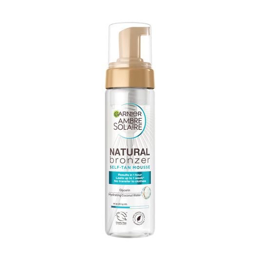Ambre Solaire Natural Bronzer Self Tan Mousse (Coconut), 300 g, Braun, Vegan, Dunkel