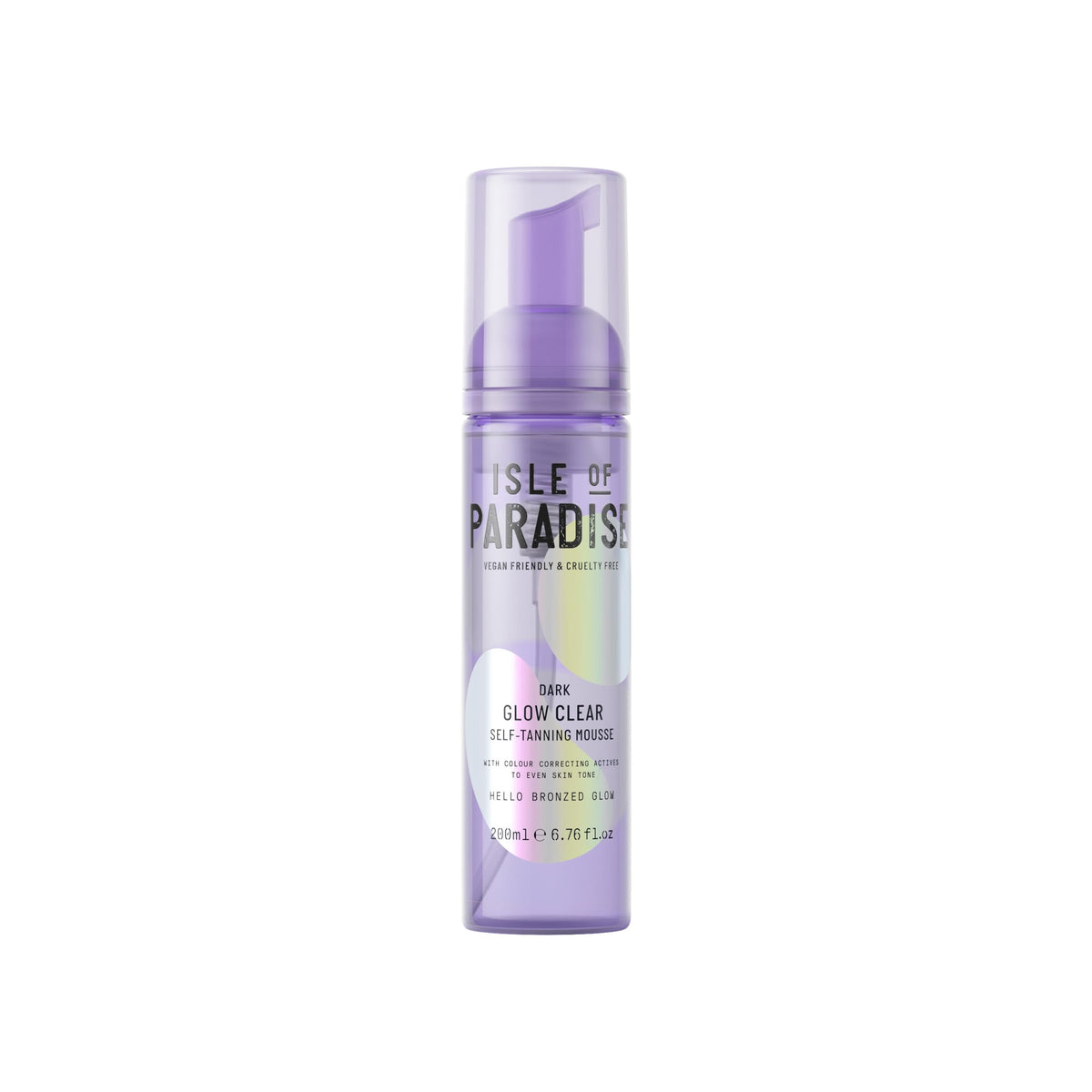 Isle of Paradise Selbstbräunungs-Mousse, dunkel (200 ml) Glow Clear Selbstbräunungsschaum, natürliche Inhaltsstoffe & vegan (Verpackung kann variieren)