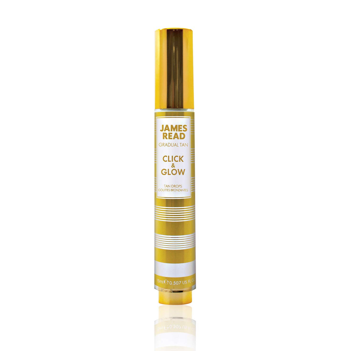 James Read Gradual Tan – Click & Glow Bräunungstropfen 15 ml, für unterwegs, täglich, benutzerdefinierter Bräunungsverstärker und Extender, einfach anzuwenden, reisefreundlich, Vitamin E, Aloe Vera,