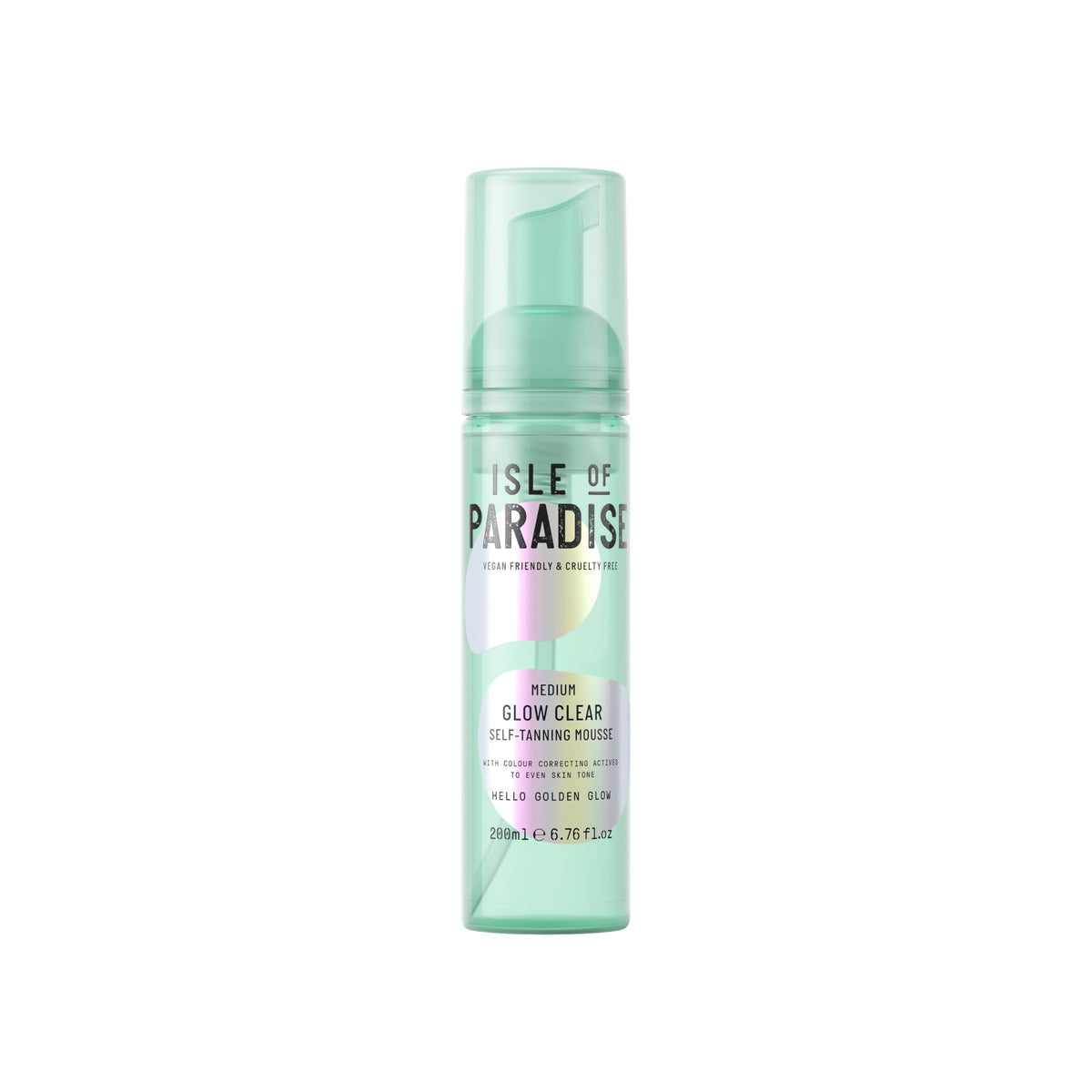 Isle of Paradise Selbstbräunungs-Mousse, Medium (200 ml) Glow Clear Selbstbräunungsschaum, natürliche Inhaltsstoffe & vegan (Verpackung kann variieren)
