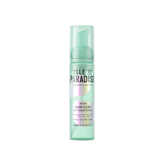 Isle of Paradise Selbstbräunungs-Mousse, Medium (200 ml) Glow Clear Selbstbräunungsschaum, natürliche Inhaltsstoffe & vegan (Verpackung kann variieren)