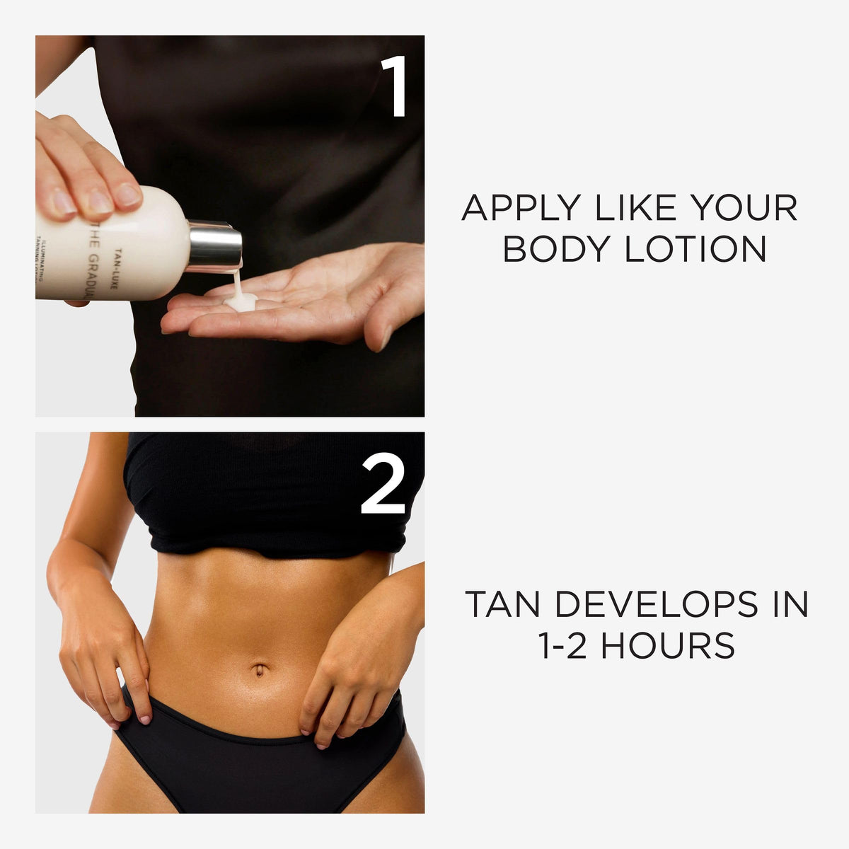 Tan Luxe THE GRADUAL Selbstbräunungslotion, (250 ml) Selbstbräunende Hautpflege mit allmähliches Leuchten, tierversuchsfrei und vegan