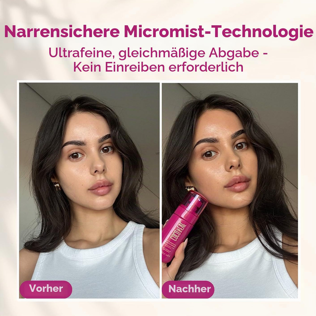 Coco & Eve Antioxidant Face Tanning Micromist. Selbstbräuner mit Antioxidantien für mehr Feuchtigkeit. Schnelle, makellose, streifenfreie Gesichtsbräune. (75 ml)