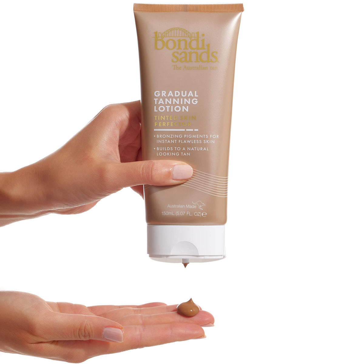 Bondi Sands - Gradual Tanning Lotion Tinted Skin Perfector - Selbstbräuner für den Körper zum graduellen Bräunen, Bräunungscreme mit Sofort-Effekt, für einen natürlichen Glow, vegan, 150 ml
