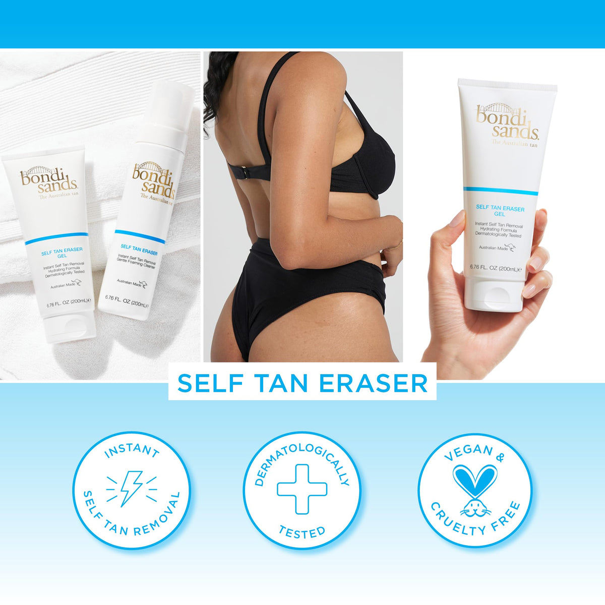 Bondi Sands – Self Tan Eraser Gel - Selbstbräuner Entferner - Künstliche Bräune schnell entfernen - 200 ml