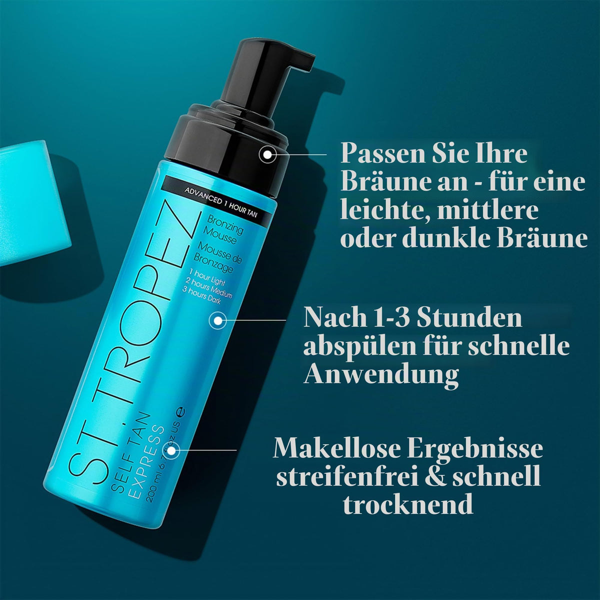 St.Tropez Express Bronzing Mousse – Schnelle Bräune in 1–3 Std (100 ml)