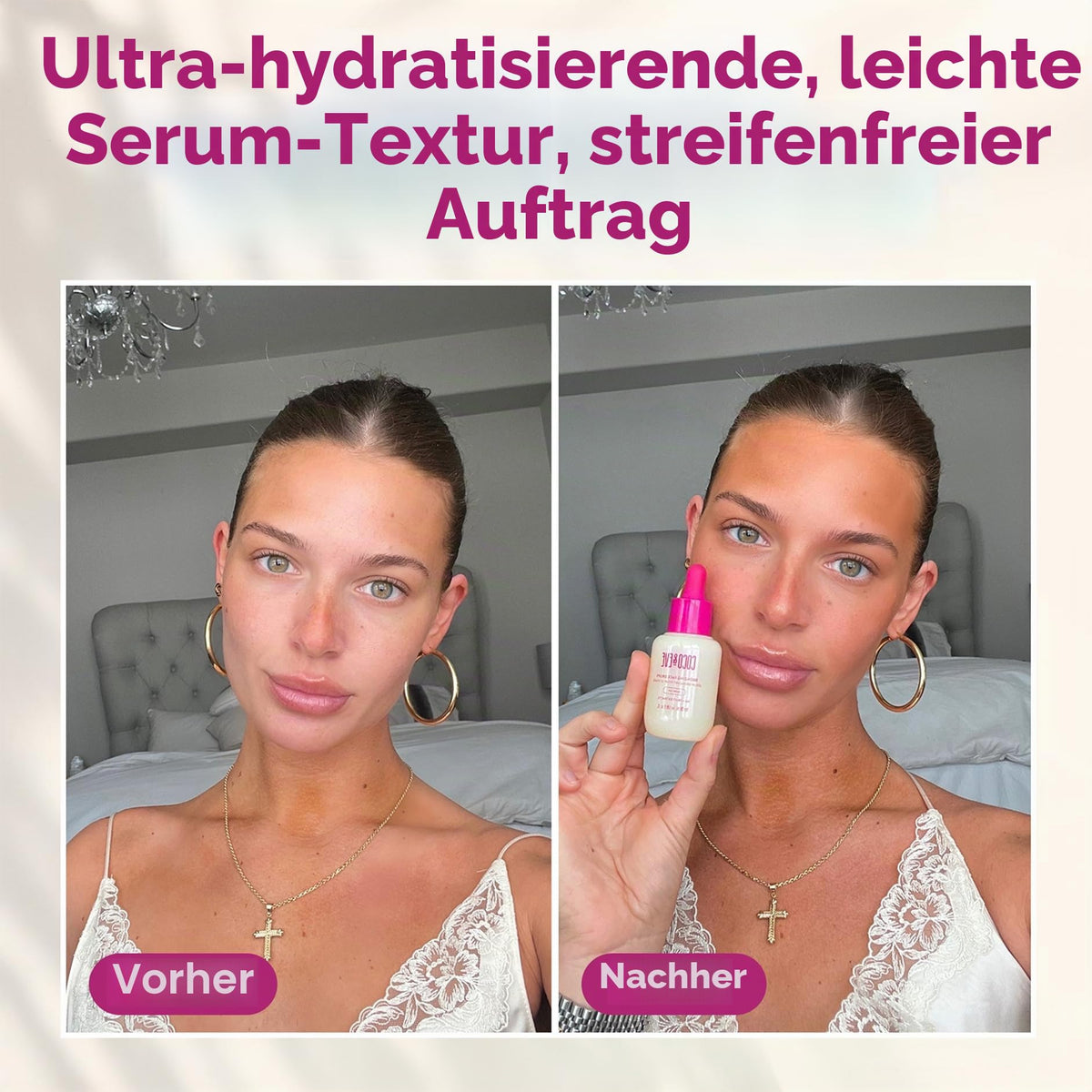 Coco & Eve Bronzing Face Drops - Selbstbräuner-Gesichtstropfen- natürliche Gesichtstropfen mit feuchtigkeitsspendender Hyaluronsäure - 30ml (Dunkel)