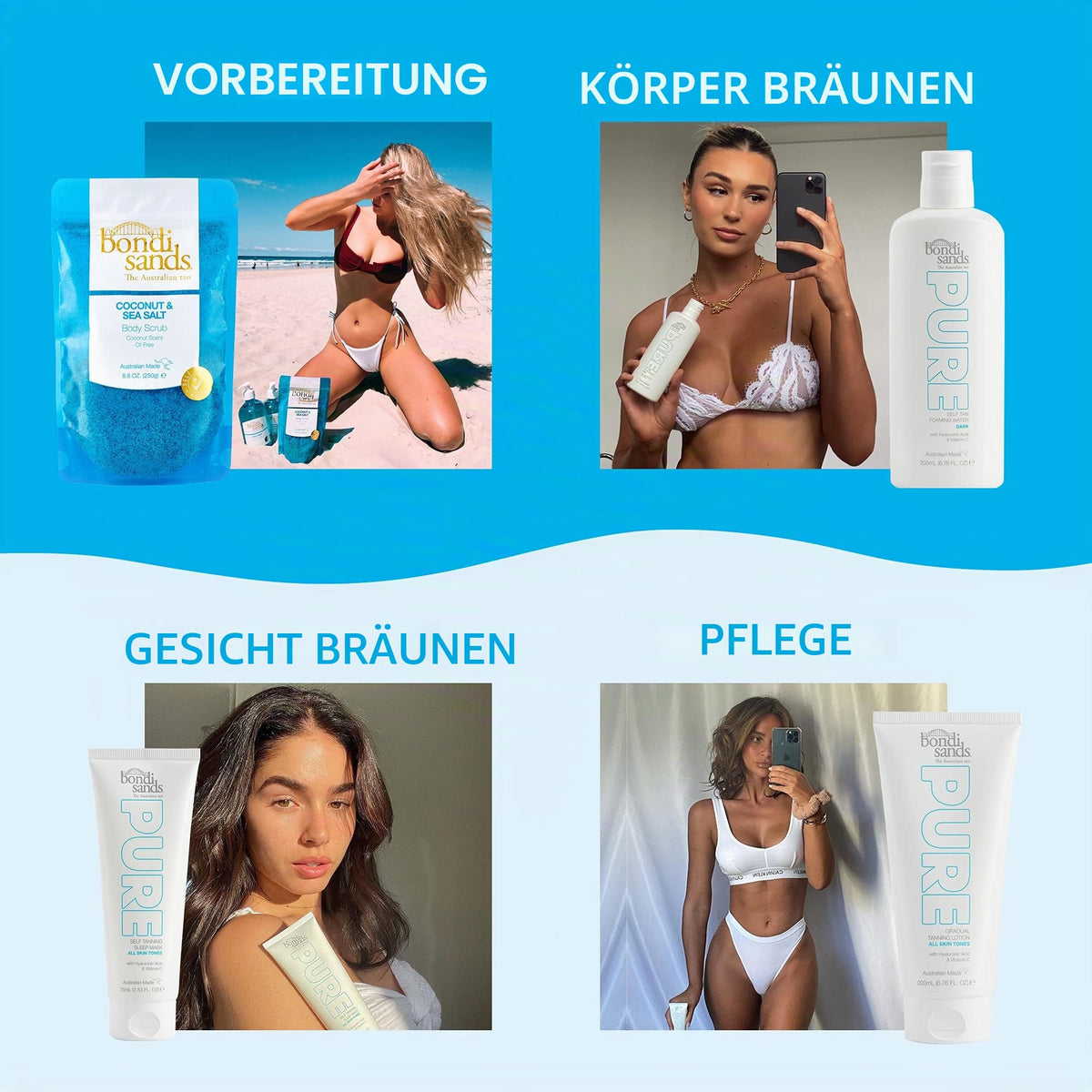 Bondi Sands Pure Tanning Sleep Mask, selbstbräunende Schlafmaske, Hyaluronsäure und Vitaminen C + E, vegan und tierversuchsfrei | 75 ml