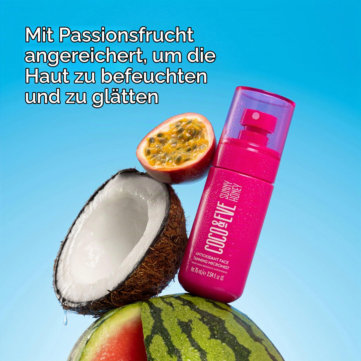 Coco & Eve Antioxidant Face Tanning Micromist. Selbstbräuner mit Antioxidantien für mehr Feuchtigkeit. Schnelle, makellose, streifenfreie Gesichtsbräune. (75 ml)