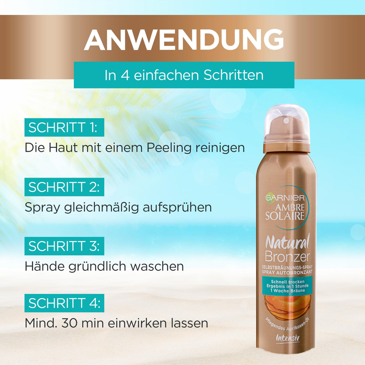 Garnier Ambre Solaire Selbstbräunungs Duo - Gesicht & Körper - Selbstbräuner Spray und Konzentrat, für Langlebige, natürliche Bräune