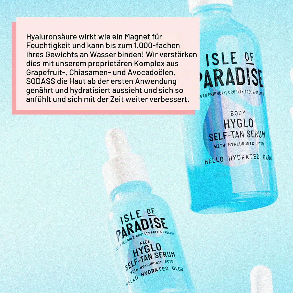 Isle of Paradise HYGLO FACE Selbstbräuner-Serum (30 ml) Gradual Selbstbräuner Hautpflege mit Hyaluronsäure natürlichen Inhaltsstoffen & vegan
